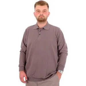 Büyük Beden Erkek Sweat Polo Yaka Selanik Nakışlı 20440 Gri