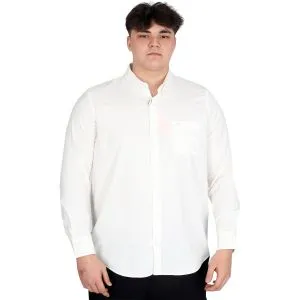 Büyük Beden Erkek Uzun Kol Gömlek Cepli OXFORD U20367 Ekru