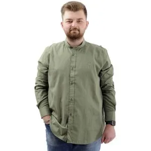Big Size Mens Shirt Long Arm Elastic Summer Shirt U20385 Khaki