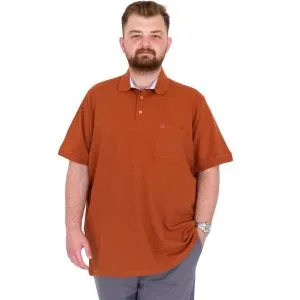 Büyük Beden Erkek T-Shirt Polo Yaka Cepli Klasik Pike 20552 Tarçın