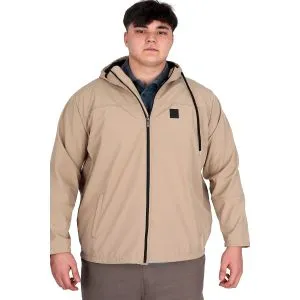 Büyük Beden Erkek Kapüşonlu Mont Waterproof Softshell 21235 Bej