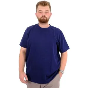 Büyük Beden Erkek T-Shirt Bisiklet Yaka INTERLOK 23162 İndigo
