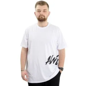 Big Size Mens Crew Neck T-Shirt AWESOME U24038 White