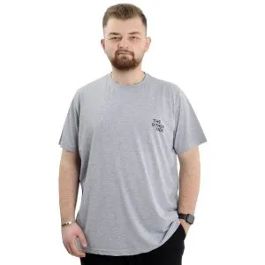 Battal Beden Erkek Tişört Bisiklet Yaka Baskılı THE OTHER SIDE U24039 Grimelanj