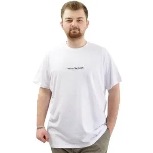 Büyük Beden Baskılı Erkek T-Shirt Bisiklet Yaka VAN GOGH U24040 Beyaz