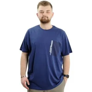 Büyük Beden Baskılı Bisiklet Yaka Erkek Tişört THINKERS U24043 İndigo