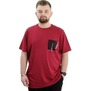 Big Size Crew Neck Man T-shirt REFILL U24044 Burgundy