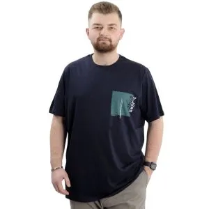 Büyük Beden Baskılı Bisiklet Yaka Erkek Tişört REFILL U24044 Lacivert