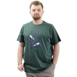 Erkek Büyük Beden Tişört Baskılı Bisiklet Yaka SOON U24061 Nefti