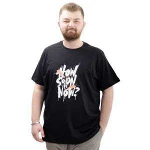 Mens Big Size T-shirt Crew Neck SOON U24061 Black