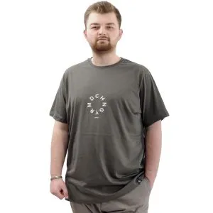 Mens Big Size T-shirt Crew Neck LONDON U24062 Khaki
