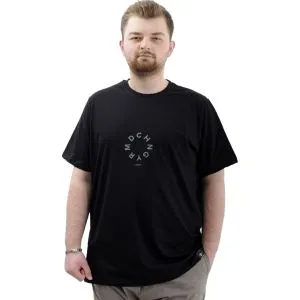 Erkek Büyük Beden Tişört Baskılı Bisiklet Yaka LONDON U24062 Siyah