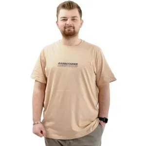 Mens Big Size T-shirt Crew Neck AMBITIONS U24063 Beige