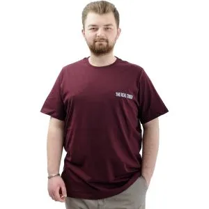 Büyük Beden Erkek Tişört Baskılı Pamuklu Bisiklet Yaka T-Shirt TOUCH U24066 Mürdüm