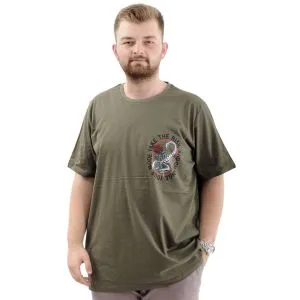 Big Size Mens T-shirt Crew Neck CHANGE U24084 Khaki
