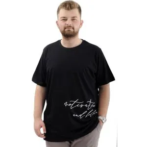 Big+Mens T-Shirt BELIEF U24085 Black