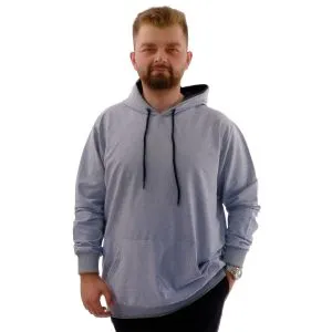 Büyük Beden Erkek Basic Sweatshirt Kapüşonlu Kanguru Cep U24166 Grimelanj