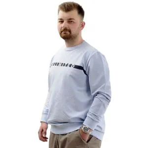 Büyük Beden Erkek Sweathirt Baskılı Bisiklet Yaka UNLIMITED U24171 Buz Mavi