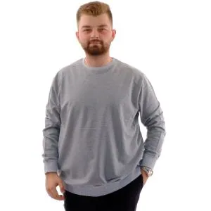 Büyük Beden Erkek Bisiklet Yaka Basic Sweatshirt U24174 Grimelanj