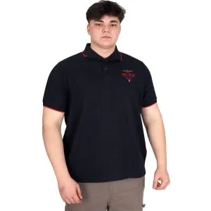 Büyük Beden Erkek Polo Yaka Tişört Waffle Mr.Polo U24298 Lacivert