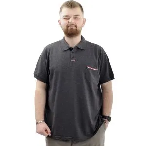 Büyük Beden Erkek Polo Yaka Tişört Cepli YIRTMAÇLI U24329 Antrasit