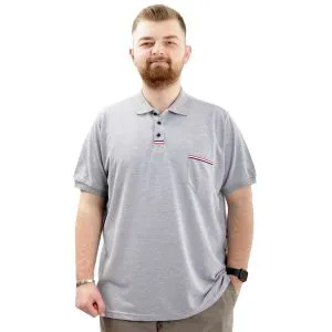 Büyük Beden Erkek Polo Yaka Tişört Cepli YIRTMAÇLI U24329 Grimelanj