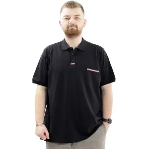 Big Size Mens Polo T-shirt with pocket YIRTMAÇLI U24329 Black