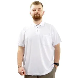 Big Size Mens T-Shirt Polo Classic U24336 White