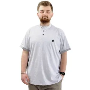 Büyük Beden Erkek Tişört Düğmeli Hakim Yaka T-Shirt U24339 Grimelanj