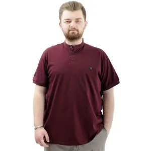 Büyük Beden Erkek Tişört Düğmeli Hakim Yaka T-Shirt U24339 Mürdüm