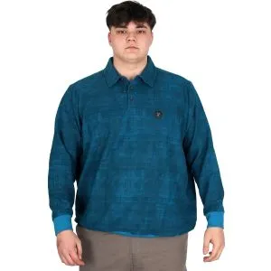 Big Size Mens Polo Sweatshirt Velvet substitute U24440 Turkuaz