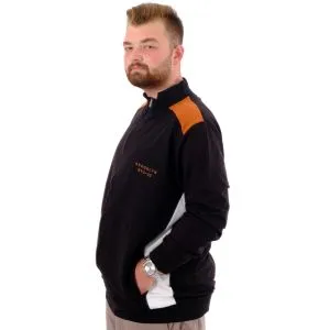 Büyük Beden Erkek Eşofman Üstü Dik Yaka Fermuarlı BROOKLYN U24522 Siyah