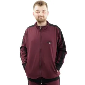 Mens Big Size Sweatshirt Zipper dog collar Interlock NEW YORK U24524 Plum