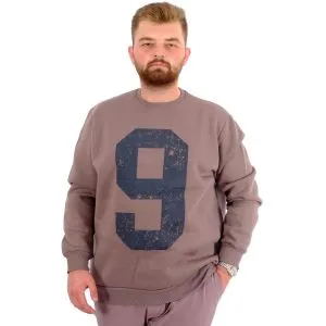 Big Size Mens Sweatshirt Three yarn thick inside with chardonnay NINE U24528 Brown