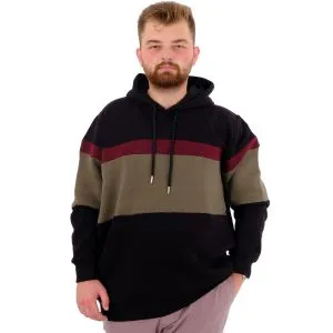 Big Size Mens Three yarn thick Sweatshirt Garnili Hooded U24545 Black