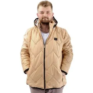 Erkek Büyük Beden Şişme Mont Cepli Fermuarlı Soğuk Geçirmez U24600 Sütlü Kahve