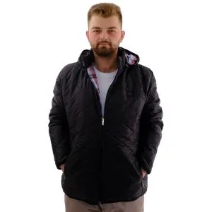 Büyük Beden Erkek Kapitone Mont Kapüşonlu U24606 Antrasit