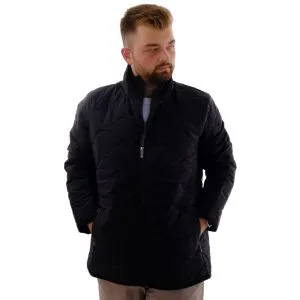 Büyük Beden Erkek Dik Yaka Kapitone Mont U24609 Siyah