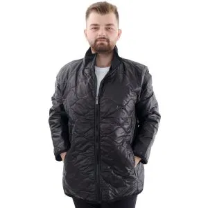Erkek Büyük Beden Dik Yaka Kışlık Mont U24610 Siyah