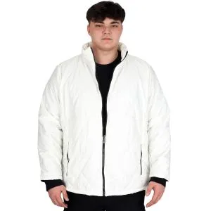 Büyük Beden Erkek Dik Yaka Kapitone Mont U24613 Ekru