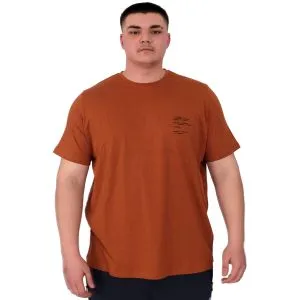 Büyük Beden Erkek T-Shirt Bisiklet Yaka Space U25018 Tarçın
