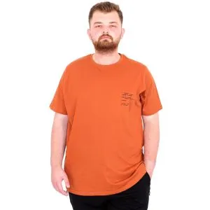 Büyük Beden Erkek T-Shirt Bisiklet Yaka Space U25018 Tarçın