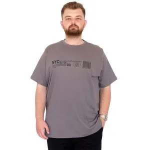 Plus Size Men's Crew Neck T-Shirt NYC New York U25019 Smoke