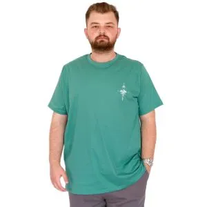 Büyük Beden Erkek T-Shirt Bisiklet Yaka Chneyrmd U25020 Çağla