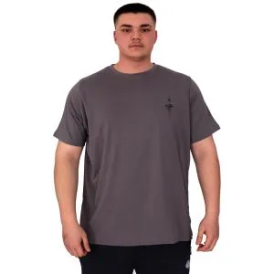 Büyük Beden Erkek T-Shirt Bisiklet Yaka Chneyrmd U25020 Füme