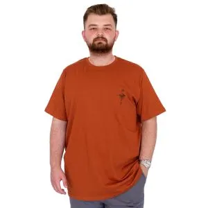 Plus Size Men's Crew Neck T-Shirt Chneyrmd U25020 Cinnamon