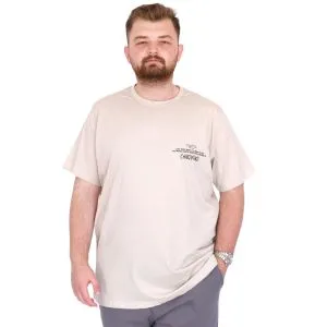 Plus Size Men's Crew Neck T-Shirt Compaes U25021 Beige