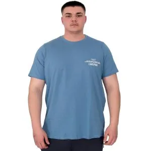 Büyük Beden Erkek T-Shirt Bisiklet Yaka Compaes U25021 Mavi