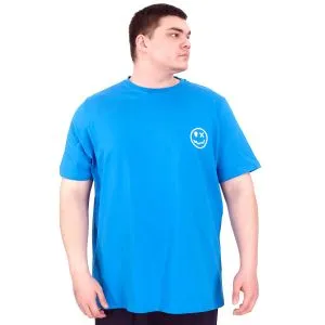Büyük Beden Erkek T-Shirt Bisiklet Yaka GREAT U25024 Saks