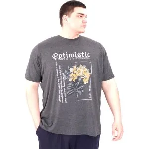 Büyük Beden Erkek T-Shirt Bisiklet Yaka OPTIMISTIC U25028 Antrasit